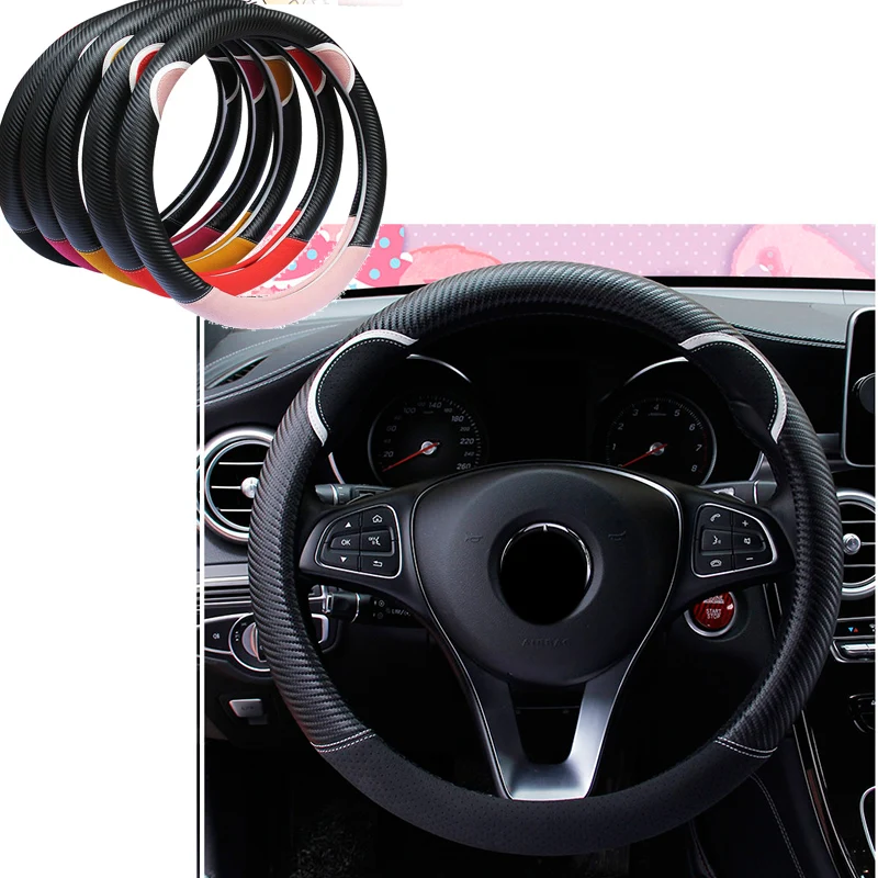 Чехол на руль автомобиля из 100% углеродистой кожи для Alfa Romeo 159 Kia Ceed Rio Cerato Sportage Subaru