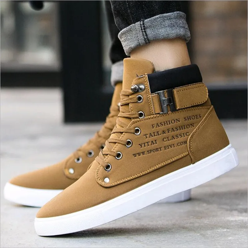 

2019 spring new shoes casual high-top men's shoes wild large size adualt student plate shoes
