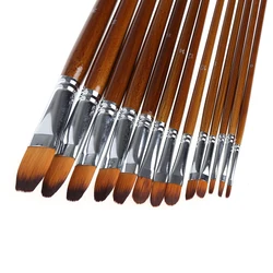 13Pcs Artist Paint Brush Set Nylon Hair Watercolor Oil Painting Acrylic Drawing Drop Shipping