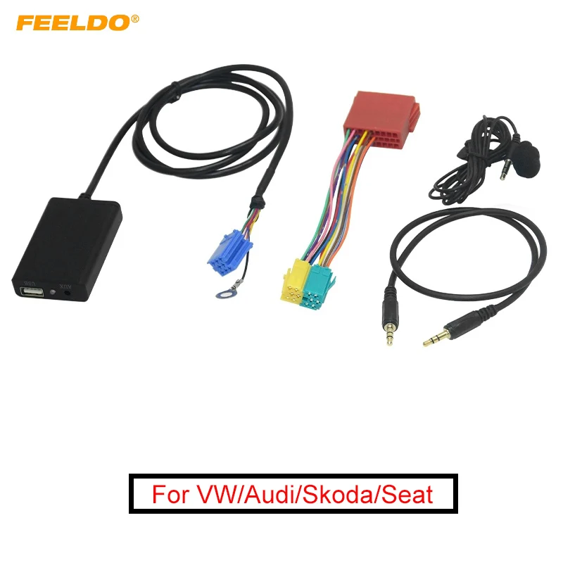 Автомобильный цифровой медиаплеер FEELDO USB/AUX/MIC/Bluetooth для VW/Audi/Skoda/Seat (1990-х ~ 2000-х) |