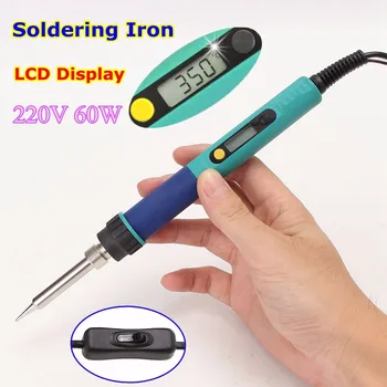 

Electric soldering iron temperature adjustable 220V 60w LCD Digital Display Welding Solder iron rework station Tools