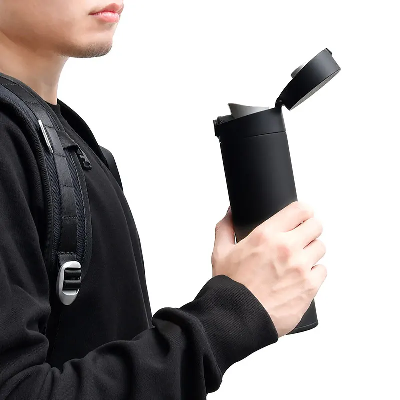 Mijia Geração Portátil Copo de Água Viagem Térmica Manter Quente ou Frio Aço Inoxidável 316l Bloqueio Design Única Mão Aberta 480ml - Image 3