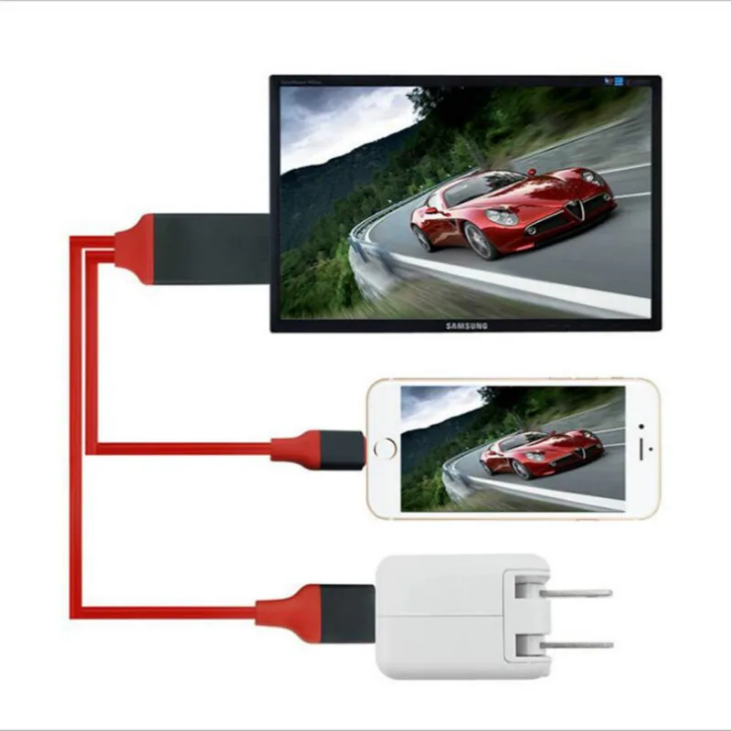 TV stick 2M USB к HDMI HDTV AV кабель адаптер для iPhone 7 Plus 6S 6 5S 5 зарядный | Электроника