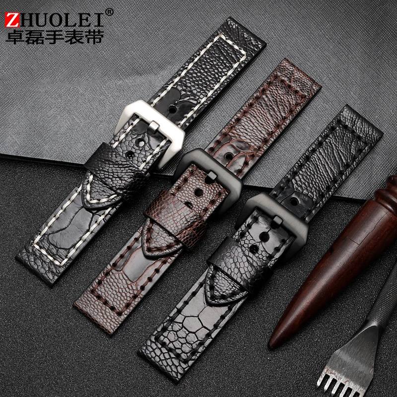 22 мм/24 мм/26 мм страуса часы в виде стопы ремень для panerai PAM111 мужчин кожаный