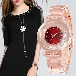 WJ-8085 бусины потока женские часы предназначение мозаики ремешок из нержавеющей стали красивое платье наручные часы relogio Orologio femminile