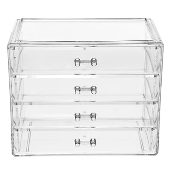 

1PC Large capacity Multi-purpose Makeup Storage Box Transparent Dustproof Acrylic Cosmetics Case 4 Drawer Type Cosmetics Box