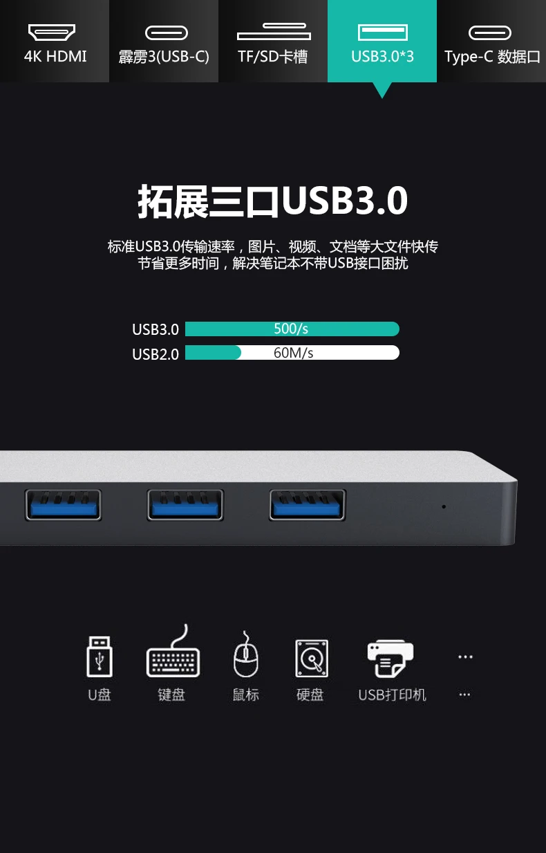Двойной Тип-C USB Hub адаптер для MacBook Pro Аксессуары для MacBook Air W/HDMI C PD зарядки 6/7/8 в 1 взаимный обмен данными между компьютером и периферийными устройствами C HUB адаптер док-станция