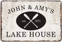  Aianhe Personalized Happy Campers Live Here Sign Custom RV Welcome Vintage Metal  Vintage  Room Decor  Outdoor Decor 