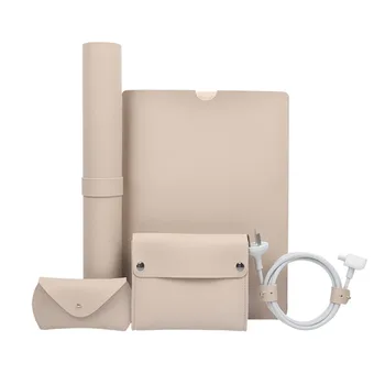 

13.3in Storage Organization Artificial Leather Desk Pad Laptop Bag Accessories Kit Home Office Travel Study For Macbook Pro