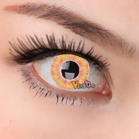 

Beautiful Pupil Eye Cosmetic Colorful Contact Lenses Halloween Horror Theme Party Dressup Orange Fire CL271