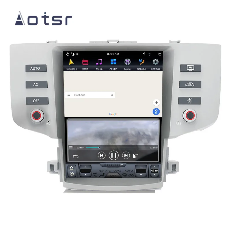 Discount Aotsr 12.1“  Vertical screen Android 8.1 Car DVD Multimedia player GPS  For Toyota REIZ 2005-2009 built-in carplay stereo Wifi 3