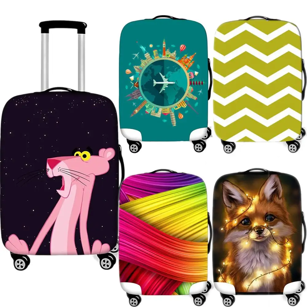 

Cute Cartoon Pink Leopard Thicken Luggage Case Protective Cover Creative Waterproof Elastic Cover 18-32 Inch Travel Accessories