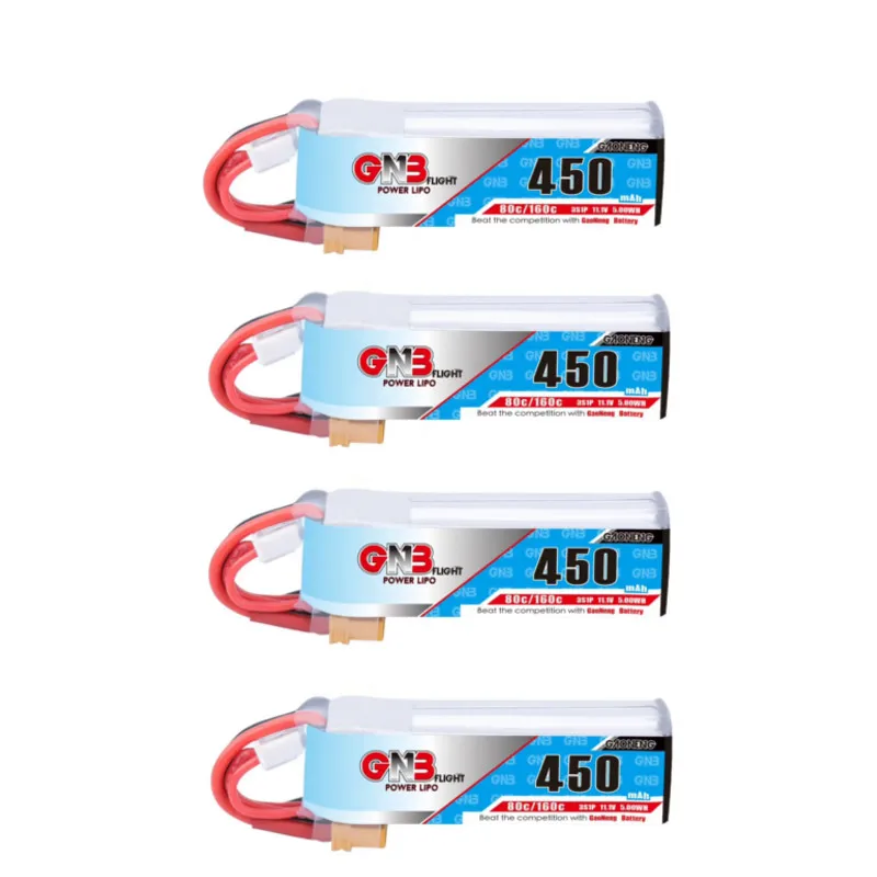 4 шт. гоночный Дрон Gaoneng GNB 450 мАч 80C 7 В 2S 11 1 3S 14 8 в Lipo аккумулятор XT30 JST для Betafpv Drone RC