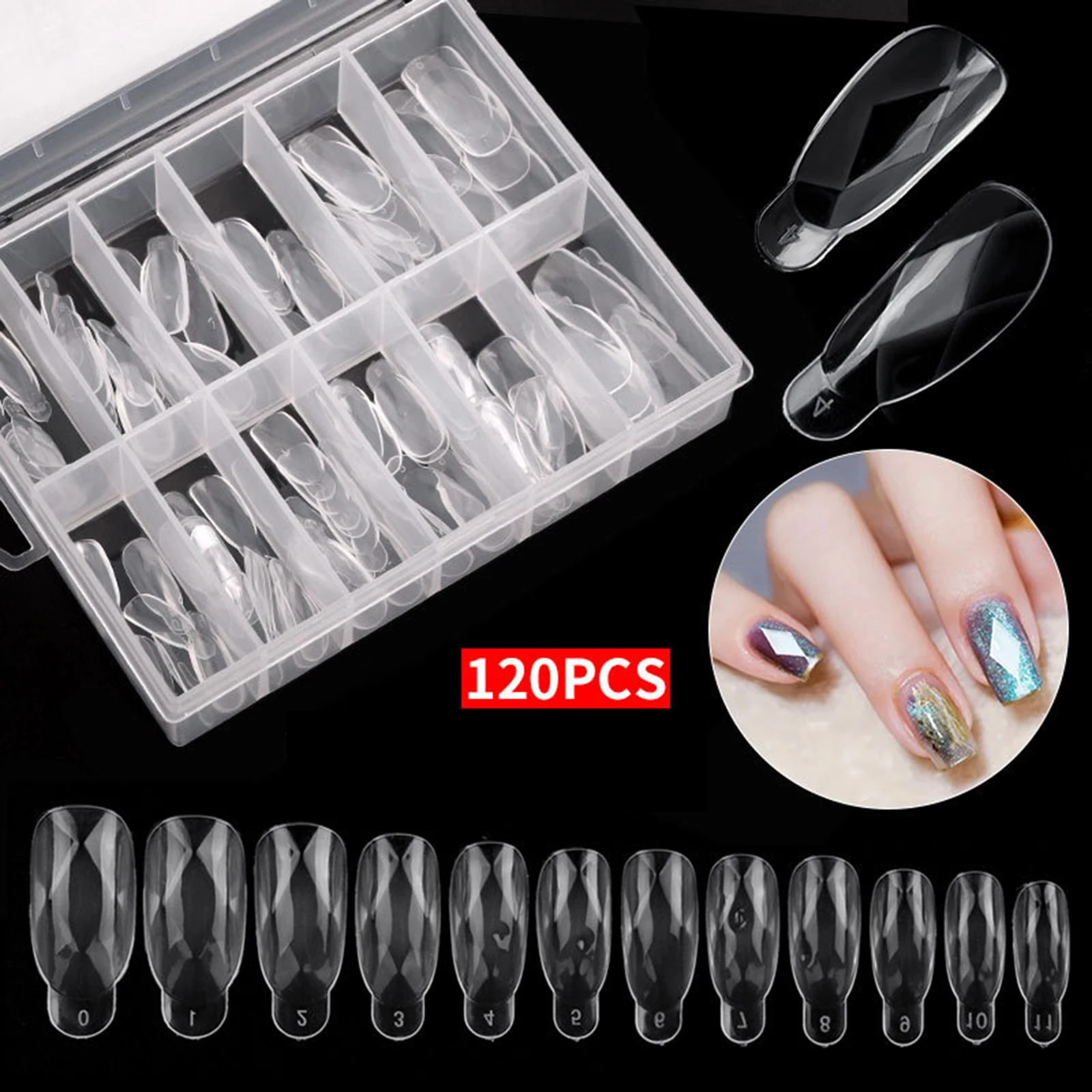 Finger Nail Extensions Quick Building Mold Nail Art Tips Nail Dual