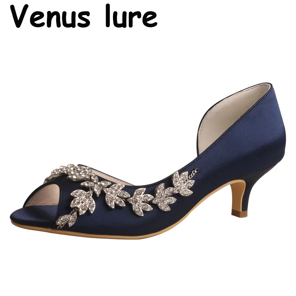 blue satin wedding shoes