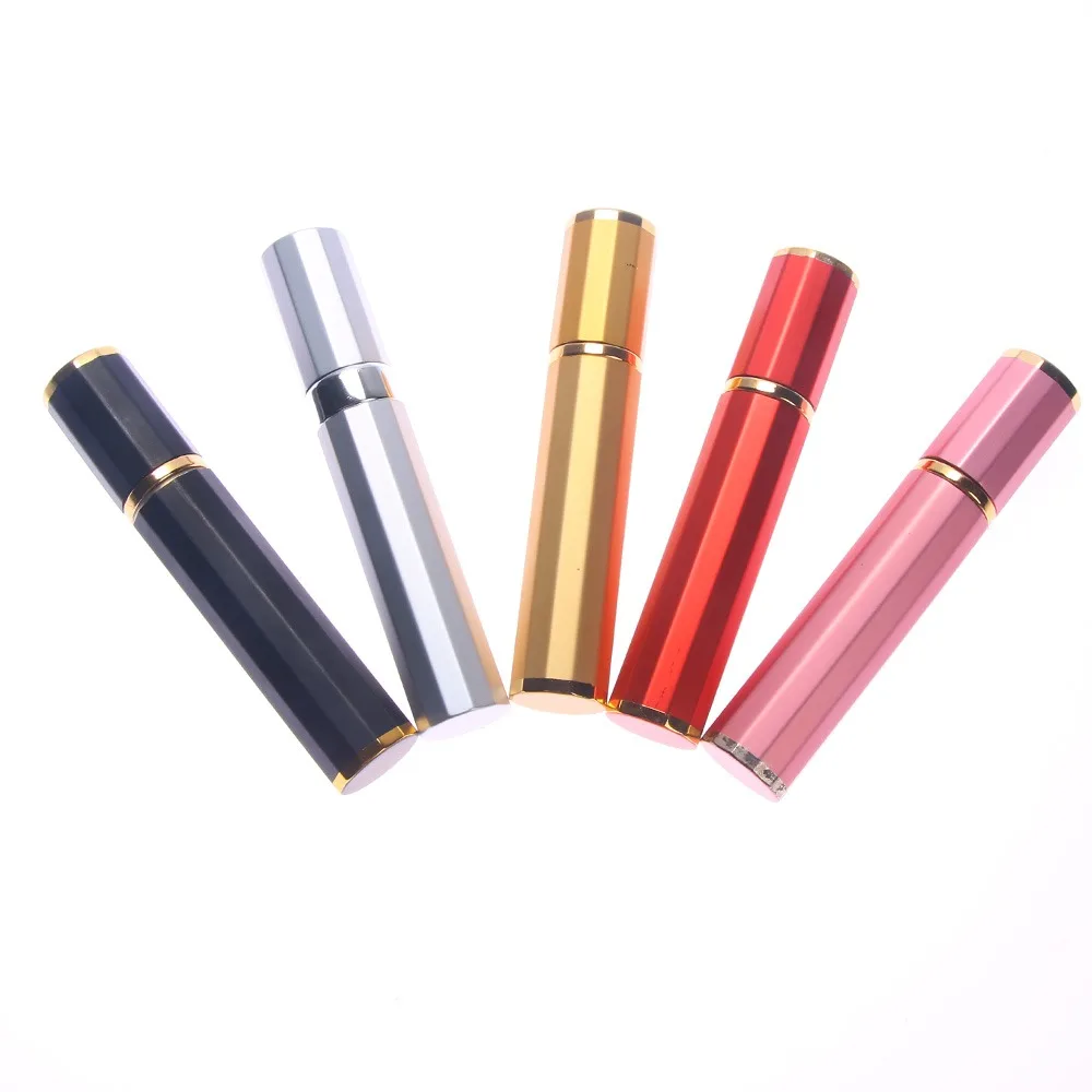 8ml Fillable Portable Mini Perfume Bottle Traveler Aluminum Spray Atomizer Empty Pots Refillable Bottle Container Free 4