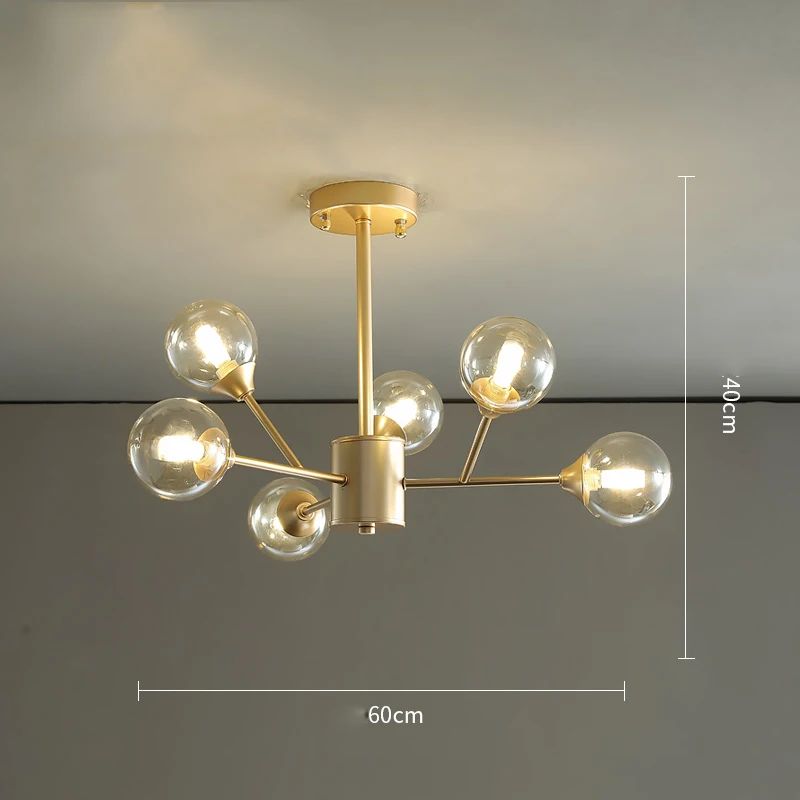 

Nordic Chandelier Iron Glass LED Chandeliers Ceiling Chandelier Lighting Dining Living Room Kitchen Bedroom Hotel Light Fixture