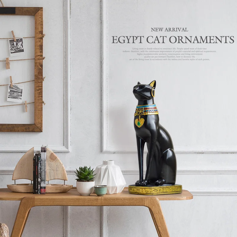 Egyptian Cat resin craft vintage home decor Modern Vintage Baster goddess god pharaoh figurine statue for table ornaments Gift