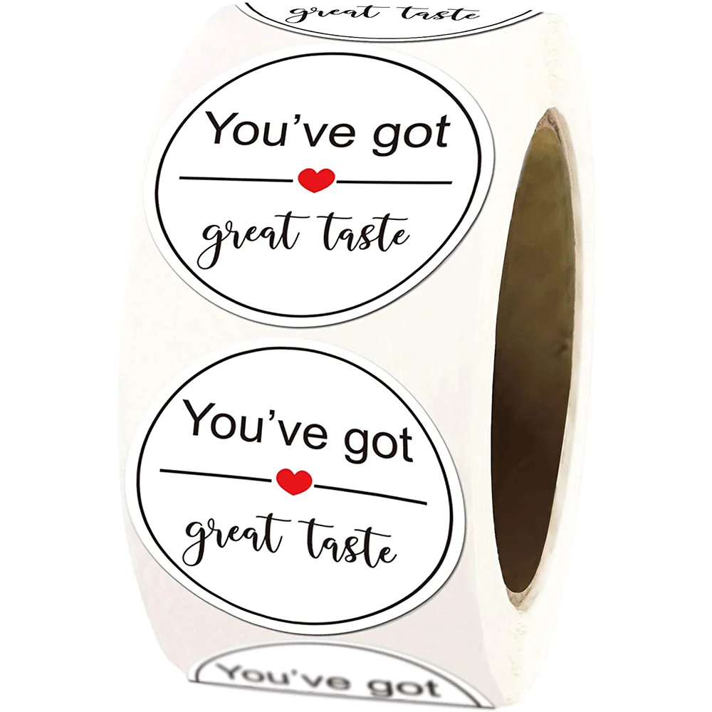 You've Got Great Taste Stickers 2 Inch Business Thank You Labels Stickers Shipping Packaging Envelop Sealing Labels Per Roll
