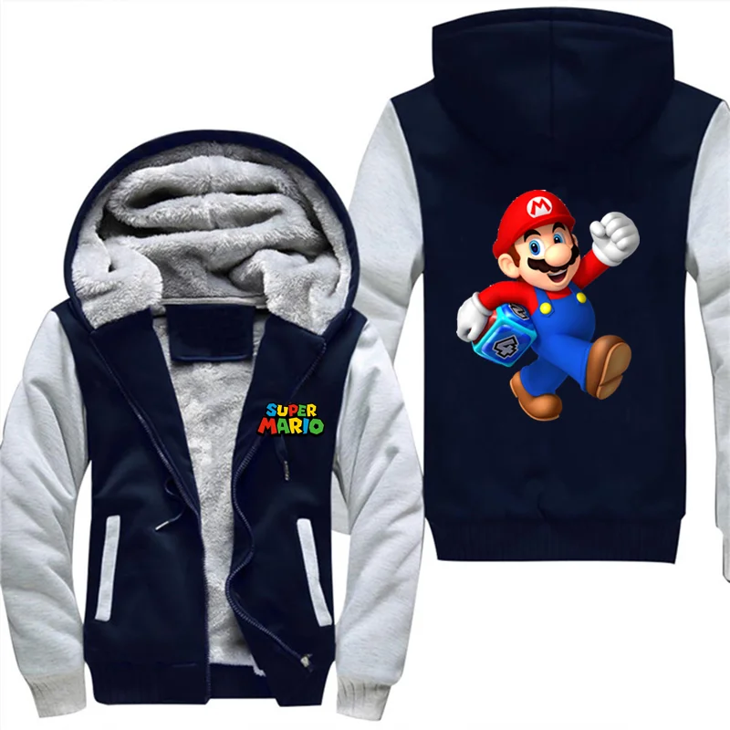 Каменное Мужское пальто, игра Super Mario Bros Galaxy, косплей, утолщенная зимняя толстовка, толстовки, куртка размера плюс, 3XL, 4XL, 5XL, толстовка с капюшоном, остров - Цвет: Серый