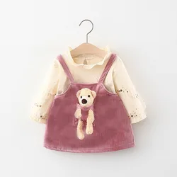 Robes d'automne pour bébé fille, tenue de princesse décontractée à manches longues pour nouveau né, vêtement de fête de 1er anniversaire, 2021 