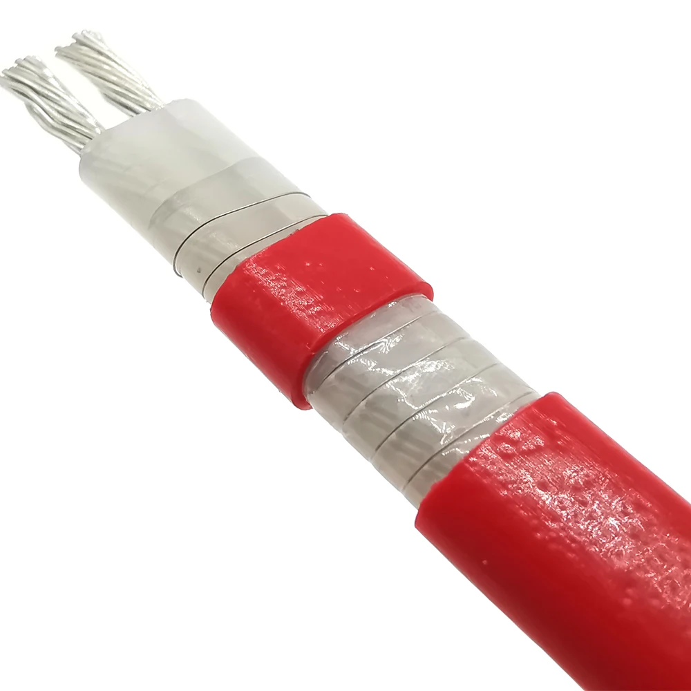 Длительный срок службы 1,3 м 40 Вт 9 мм огнеупорный тепловой кабель силиконовой резины PTFE кровельные трубы дороги оттепель разморозки теплоизоляционная лента