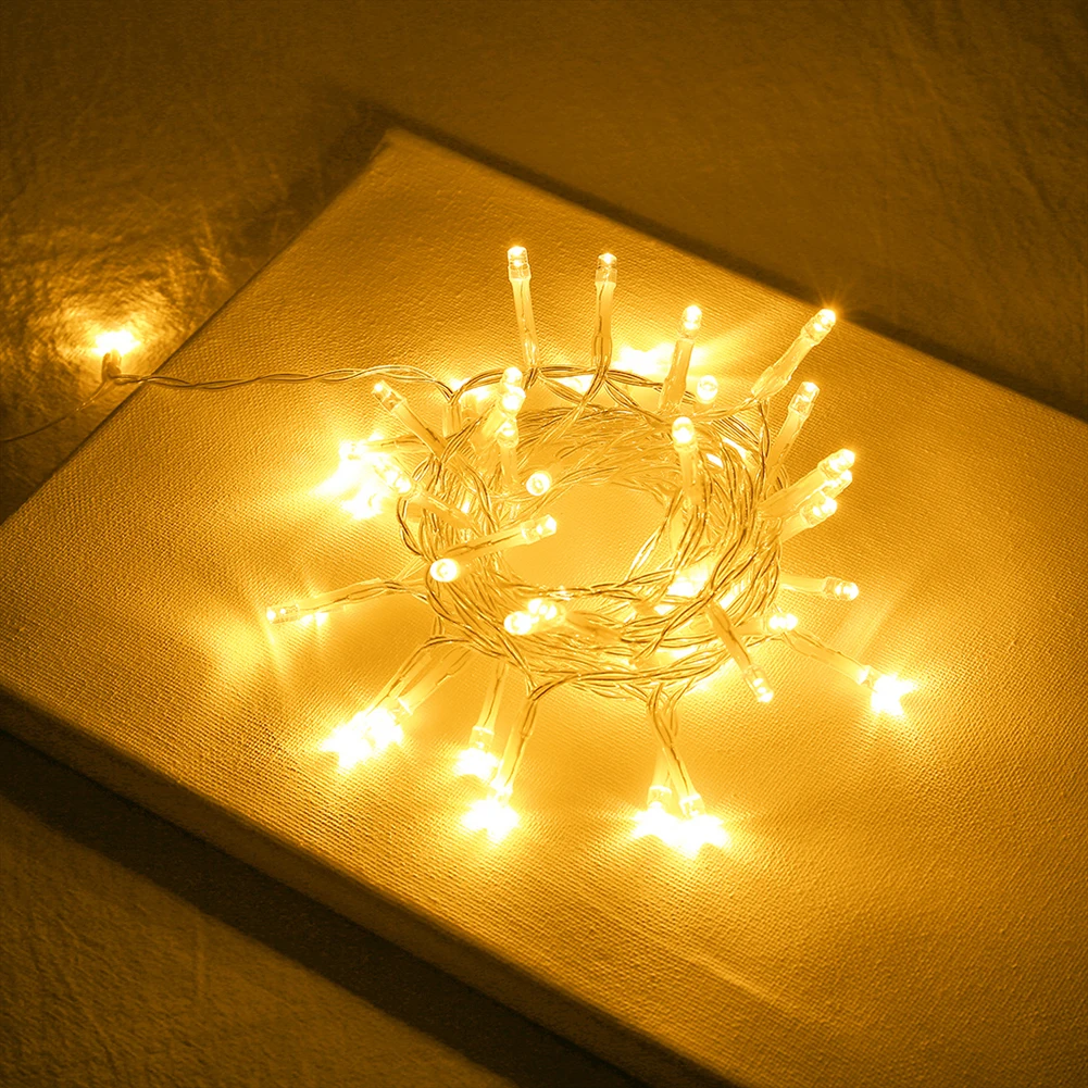 USB 50LED провод Сказочный светильник в форме снежинки Рождественский праздник свадьба Вечеринка садовый декоративный светильник энергосберегающий