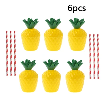 

6pcs Pineapple Coconut Drink Cups Tropical Plastic Party Drink Cups Birthday Party Decoration Summer Party Supplies
