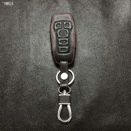black Популярный верхний слой кожи высокого качества брелок кольцо чехол для Ford Mustang 2,3 T 5 кнопок Чехлы для ключей Автомобильный кошелек - Название цвета: black