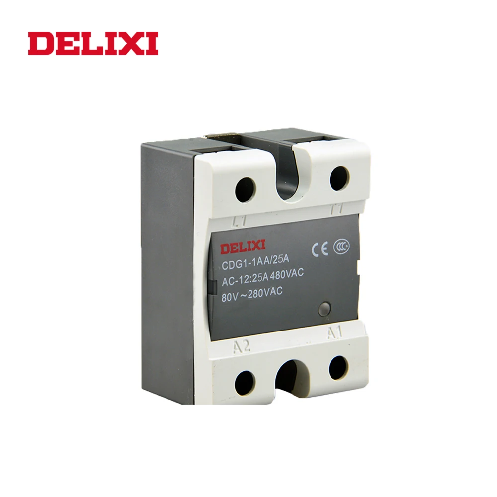 DELIXI CDG1 твердотельное реле SSR-AA 10A 25A40A 80-280 В переменного тока до 24-480 В переменного тока SSR Однофазное управление переменного тока не Контактное реле