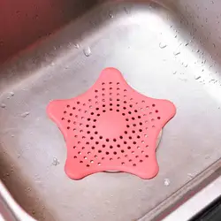 Soft Sea Star Shape Drain Bath Hair Catcher Cleaner Sink Filter Sewer Bath Stopper Plug Colanders Strainers Kitchen Accessory