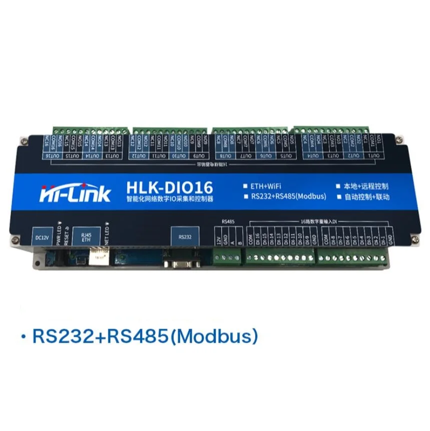 16 Channel RS485 RS232 RJ45  digital IO acquisition IO WiFi Relay board controller Module support Modbus smart home relay switch