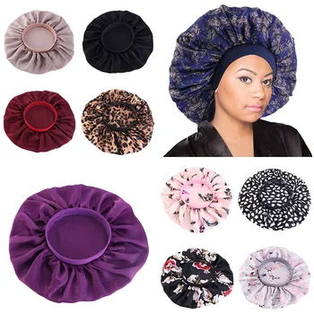 

Round Cap Stretch Sleeping Caps Floral Classic Hats Dustproof Night Sleep Hair Care Caps Hair Styling Bonnet Nightcap Harajuke