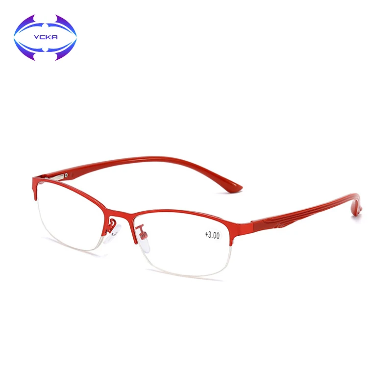 VCKA TR90 очки для чтения, женские ретро очки с полуоправой, очки для дальнозоркости, Анти-усталость, прозрачные линзы, очки для дальнозоркости+ 1,0 до+ 4,0