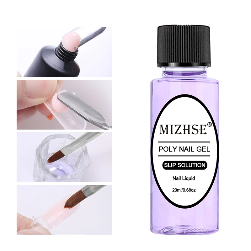 

MIZHSE 20ml UV Poly Quick Builder Gel Soak Off Nail Liquid Slip Solution Builder Acrylic Gel Extended Nail Art Manicure Tools