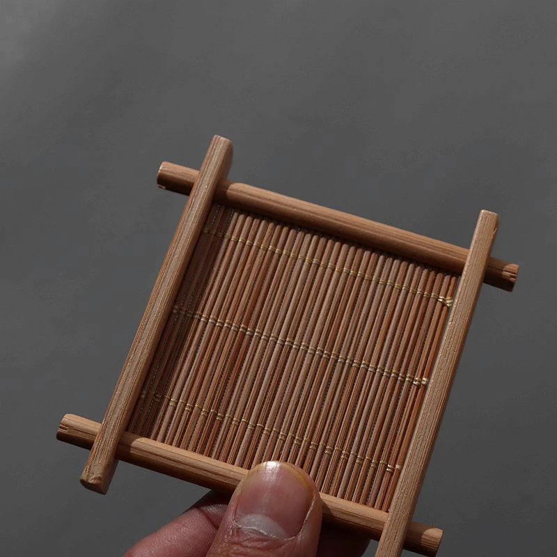 Heat Insulation Saucer Bamboo Tea Coffee Cup Mat Trays Coaster Kitchen Accessories Placemat Cup Holder Dish Pot Pad Square Decor tea cup mat