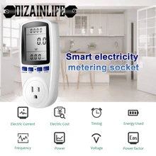 Wattmètre numérique LCD 220V AC EU, 16A, Portable US, mesure de la puissance, prise, Kwh, analyseur d'énergie blanc