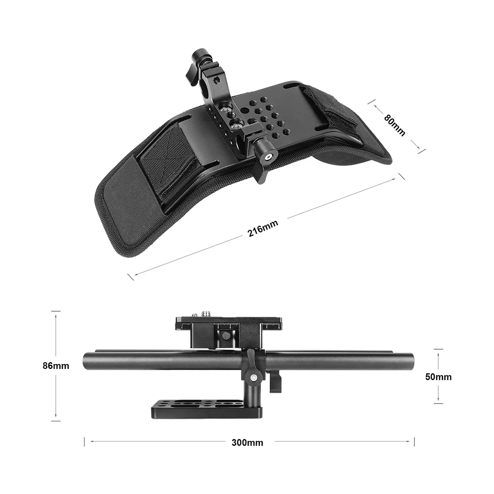 Kayulin Câmera Shoulder Kit com Manfrotto qr Baseplate Rosette Extensão Braço Queijo Handgrip para Dslr Câmera dv Camcorder - Image 4