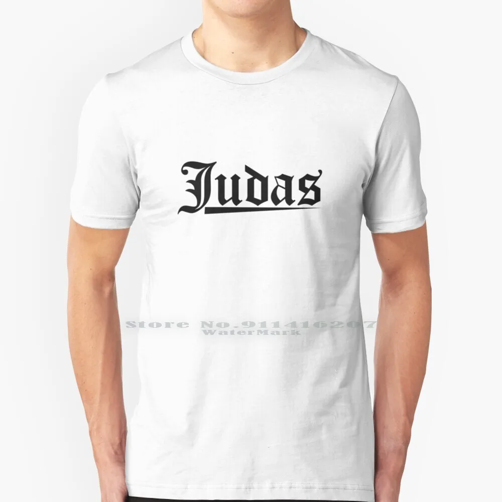 Футболка Judas из 100% чистого хлопка с изображением Иисуса Бога черно-белая Библия