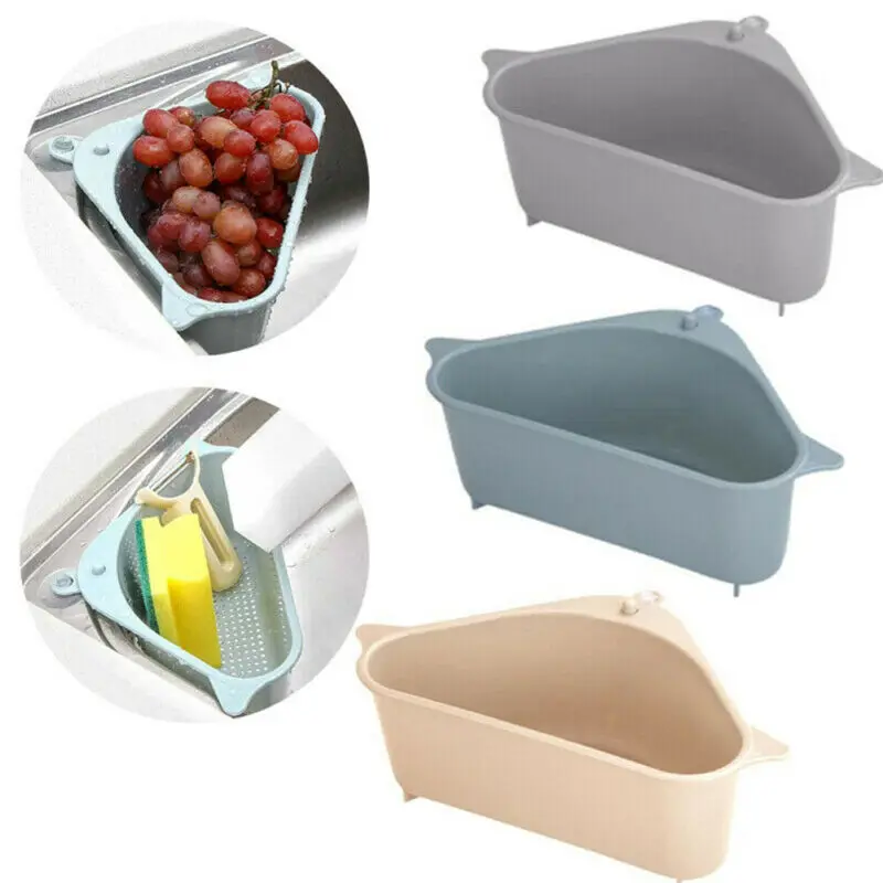 

Kitchen suction cup sink rack soap sponge rack kitchen vegetable rack home sink drain rack triangle storage Storages hanger