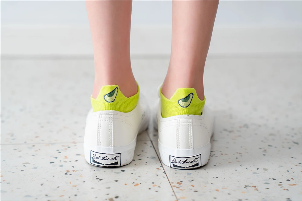 Neue Mode Sommer Herbst Avocado Stickerei Sokken Frauen atmungsaktiven Komfort Baumwolle Ins Stil grüne Söckchen Drops hip – Detail 23