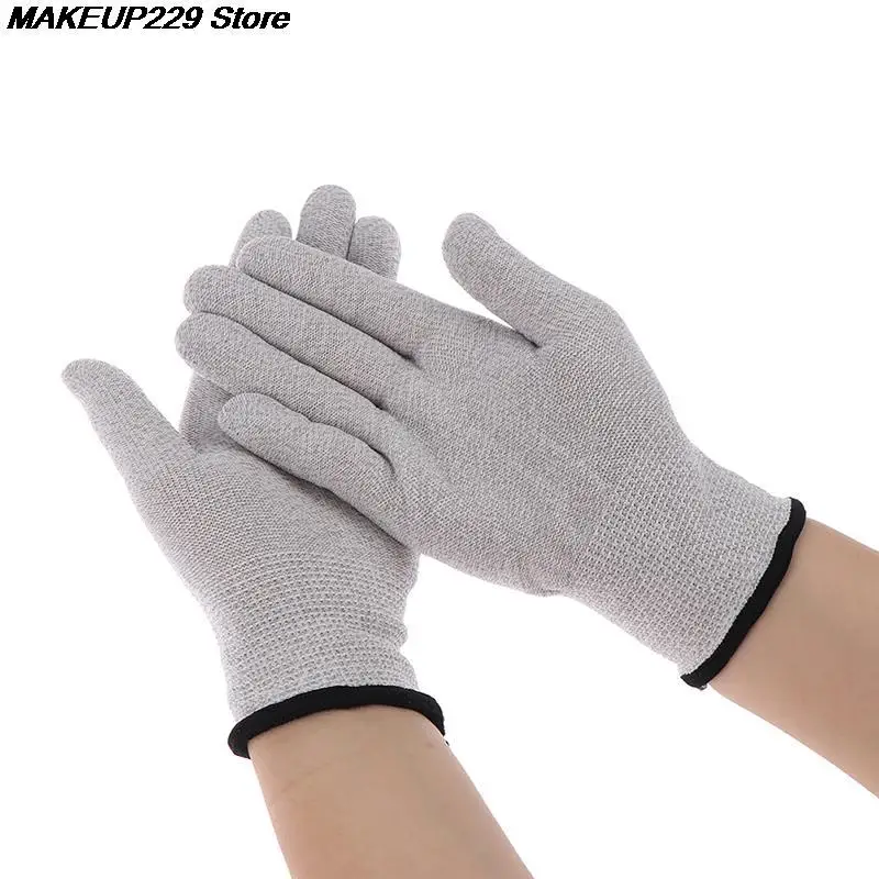 1 Pair Conductive Silver Fiber Electrode Therapy Gloves Electrotherapy Unit Phycical Therapy electrode pads muscle stimulator massage tool