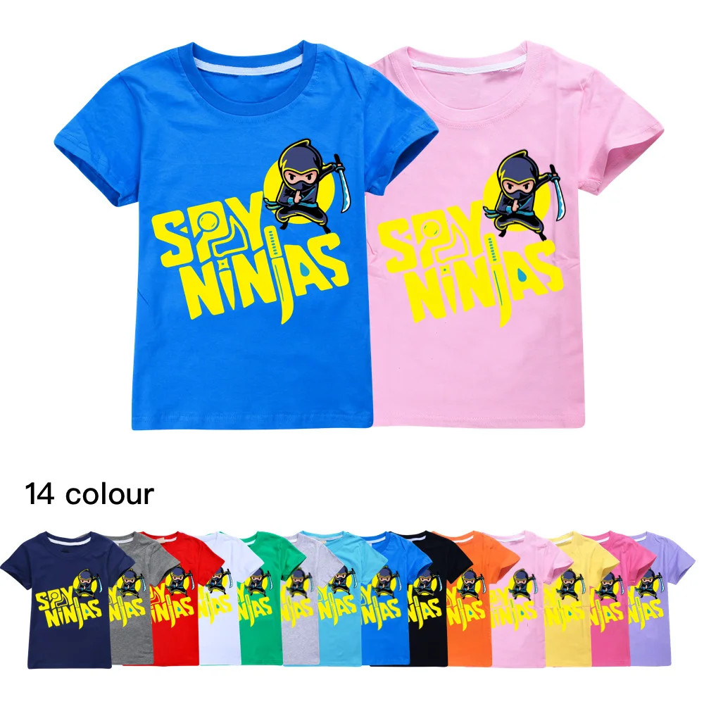 

2021 New SPY NINJA Boys T-shirt Girls T Shirt Summer cotton Kids Tops Cartoon Graphic Tees Funny Harajuku Children O-neck Tshirt