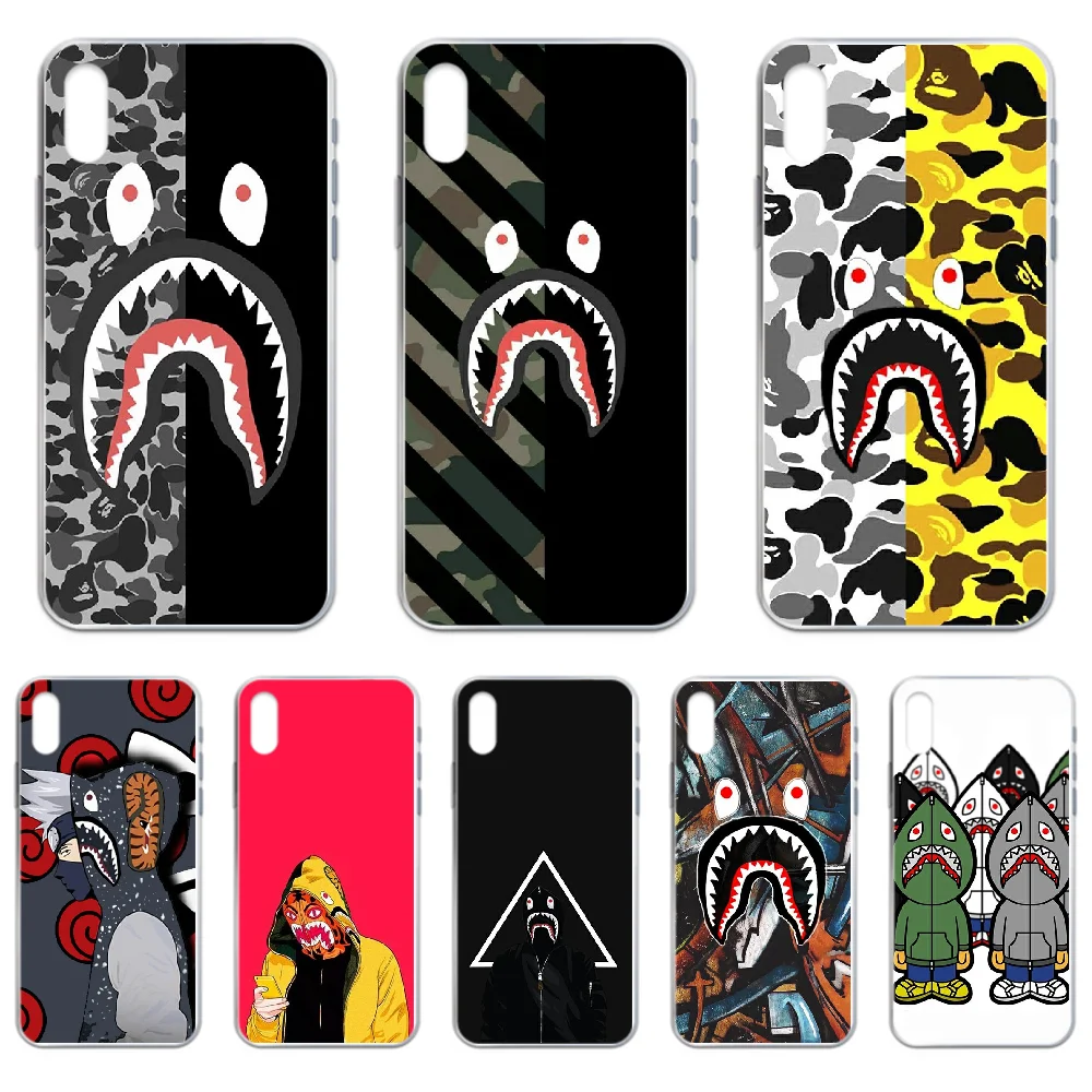 

Bling BAPE DIY Phone Case cover For iphone 4 4S 5 5C 5S 6 6S PLUS 7 8 X XR XS 11 PRO SE 2020 MAX transparent bumper art