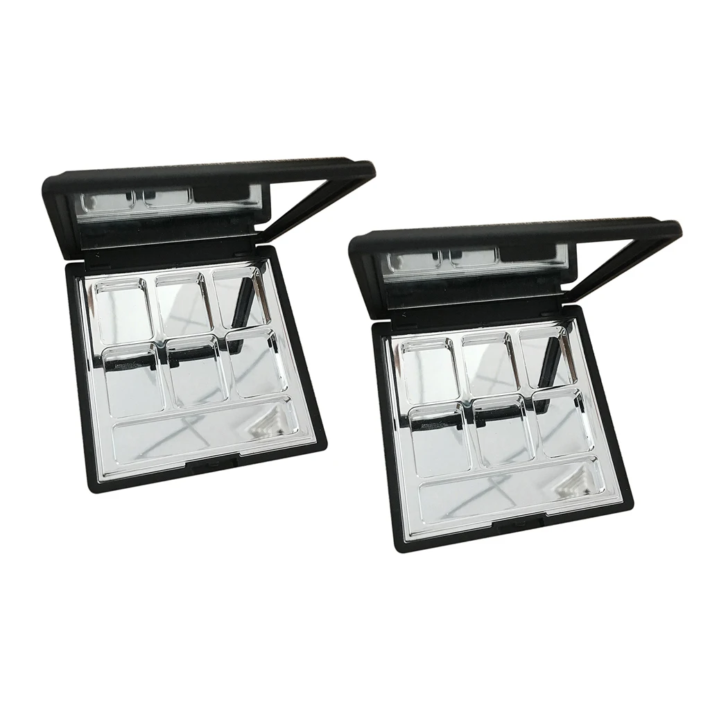2PCS 7.5cm Empty Cosmetics Makeup Eyeshadow Aluminum Palette DIY Pans Case Tools