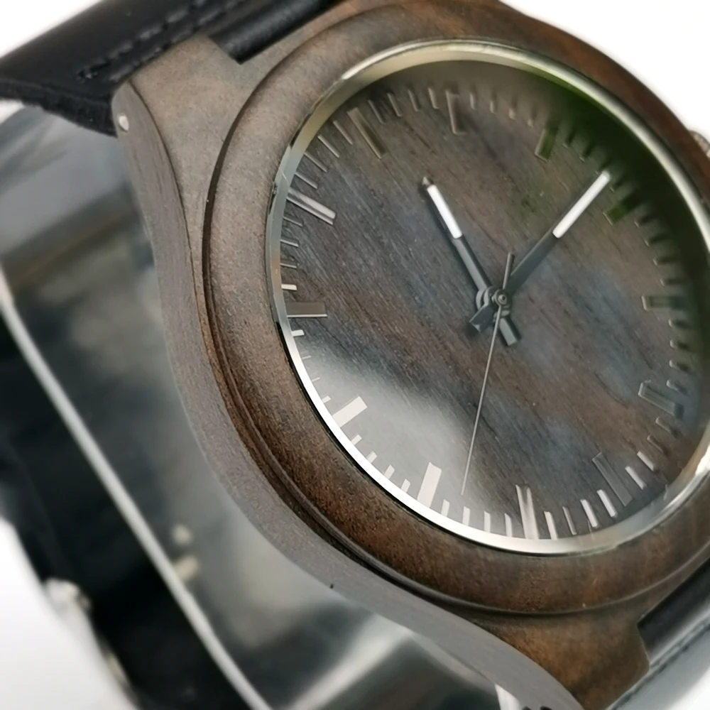 Back carved blessing leather watch with sandalwood night light watch To my boyfriend's