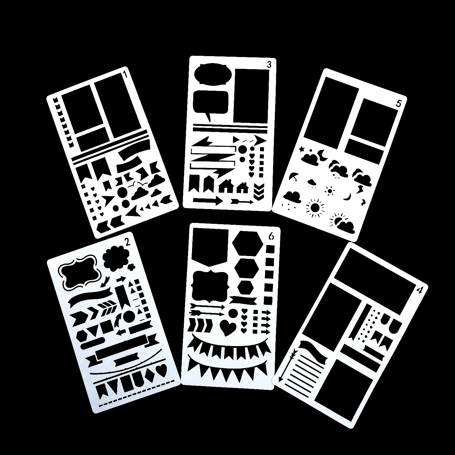 

Decor Drawing Stencil Craft Album Plastic Stationery Photo Graffiti Hollow Scrapbook Journal Planner