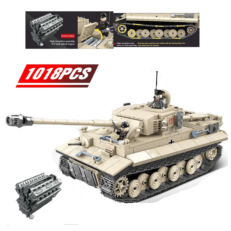 New Military German Tiger 131 Tank Building Blocks Army Ww2 Soldier Weapon Bricks Education Toys For Boys Aliexpress