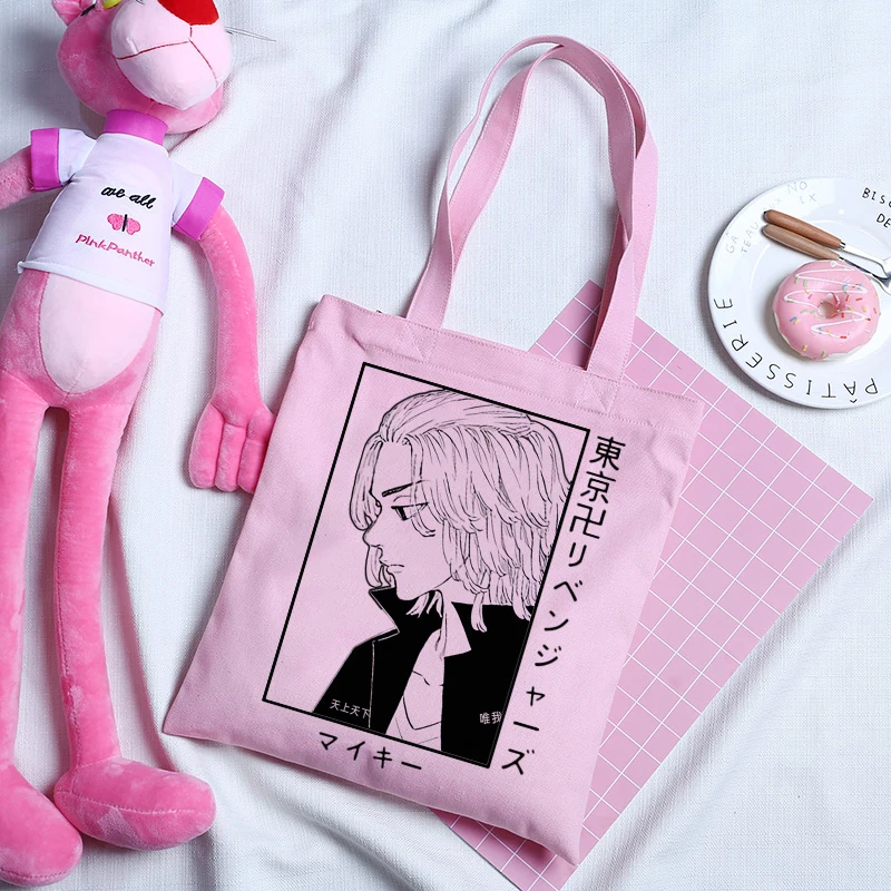 Women Bag Tokyo Revengers Anime Harajuku Shopper Bags Japanese Large Capacity Vintage Shoulder Bag Cartoon Y2k Women Canvas bag 