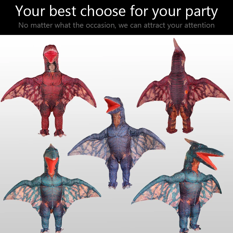 Inflatable Costume Adult Pterosa Dinosaur Inflatable Costume Halloween Cosplay Pterosaur Spinosaurus Disfraz Trex Dragon Velociraptor